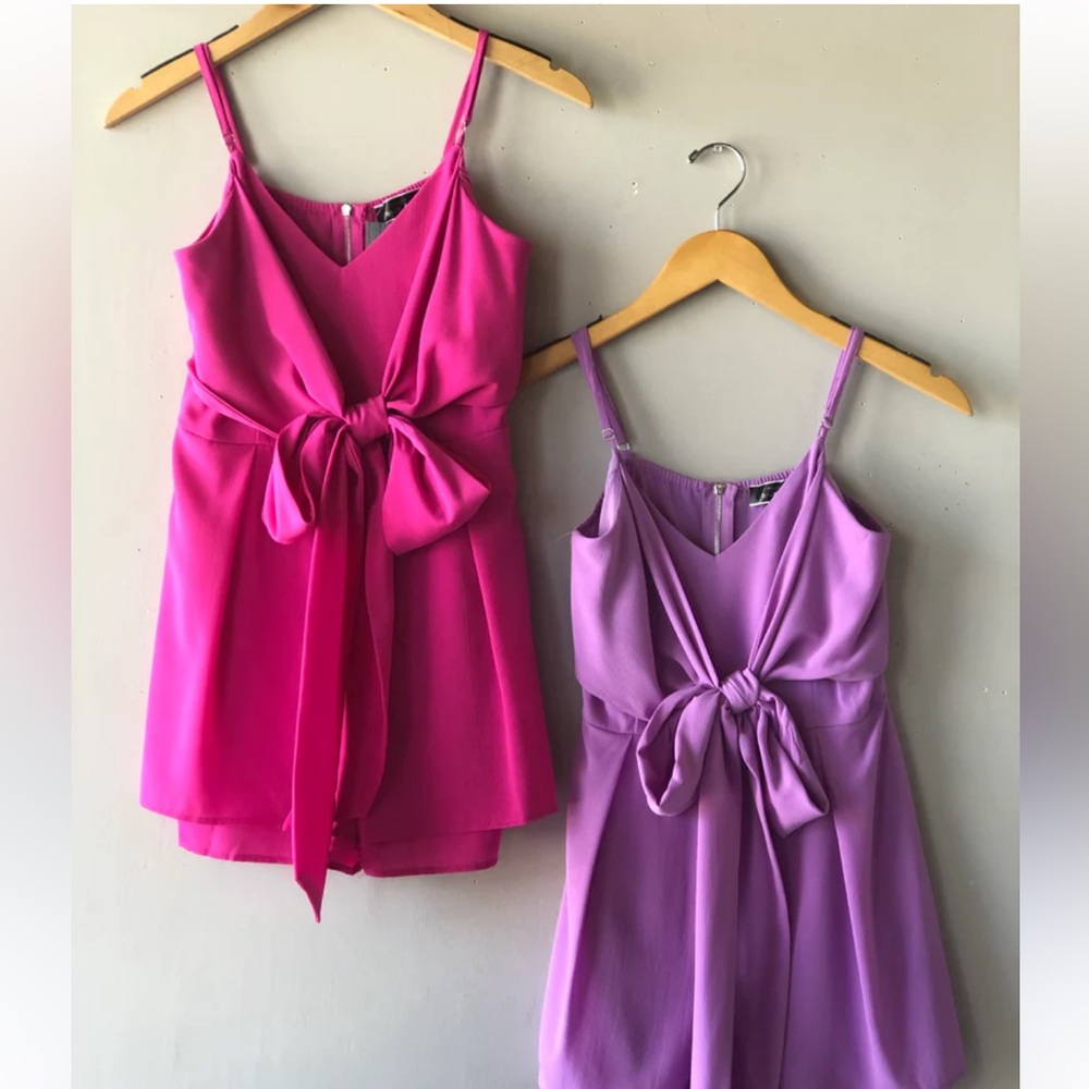 PINK ! American threads bow tie romper
